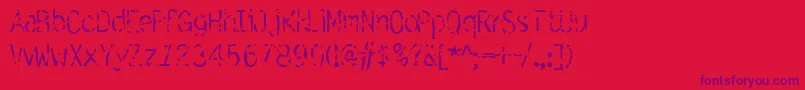 Simulation Font – Purple Fonts on Red Background