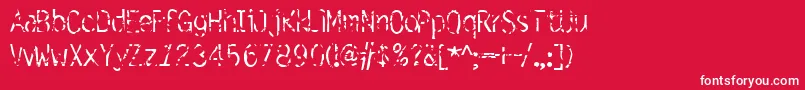 Simulation Font – White Fonts on Red Background