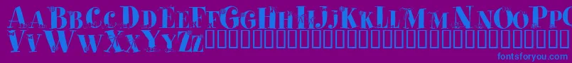 PaquetCadeaux Font – Blue Fonts on Purple Background