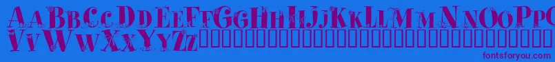 PaquetCadeaux-Schriftart – Violette Schriften auf blauem Hintergrund