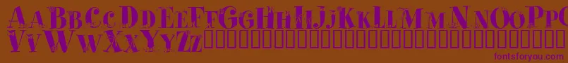 PaquetCadeaux Font – Purple Fonts on Brown Background