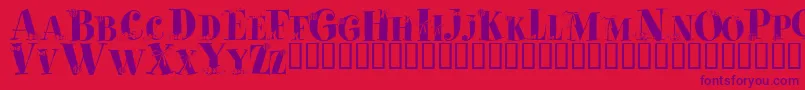 PaquetCadeaux-Schriftart – Violette Schriften auf rotem Hintergrund