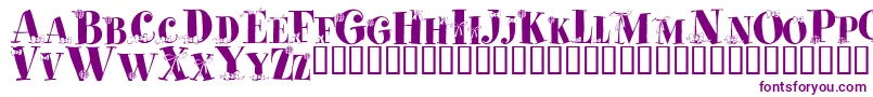 PaquetCadeaux-Schriftart – Violette Schriften auf weißem Hintergrund