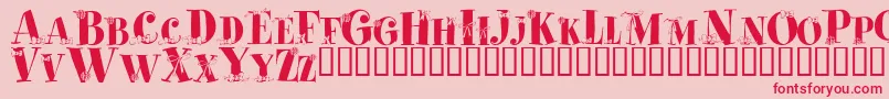 PaquetCadeaux-Schriftart – Rote Schriften auf rosa Hintergrund