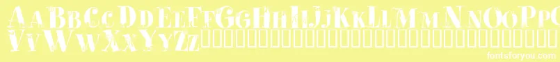 PaquetCadeaux Font – White Fonts on Yellow Background