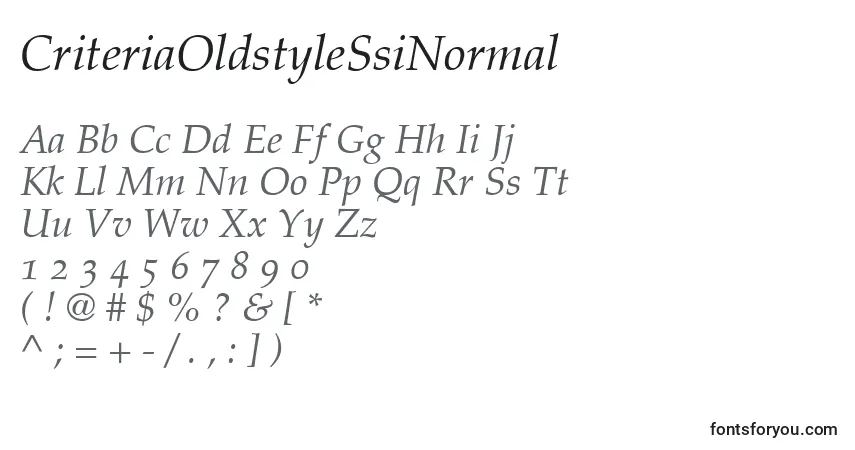 A fonte CriteriaOldstyleSsiNormal – alfabeto, números, caracteres especiais