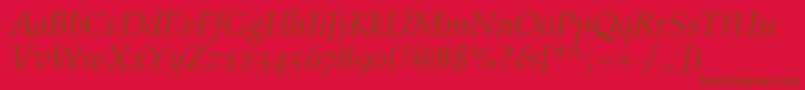 CriteriaOldstyleSsiNormal Font – Brown Fonts on Red Background