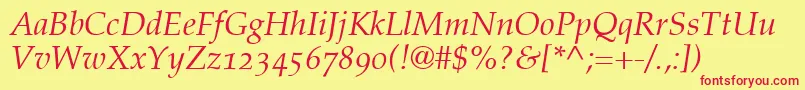 CriteriaOldstyleSsiNormal Font – Red Fonts on Yellow Background