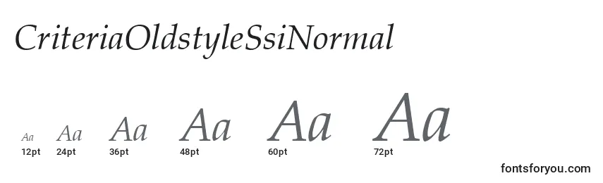 CriteriaOldstyleSsiNormal Font Sizes