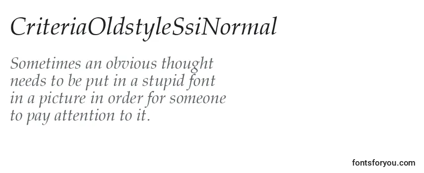 CriteriaOldstyleSsiNormal Font