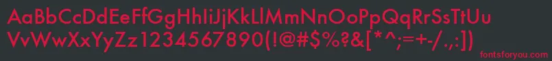 フォントFuturateemed – 黒い背景に赤い文字