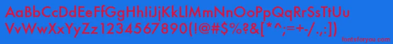 Futurateemed Font – Red Fonts on Blue Background