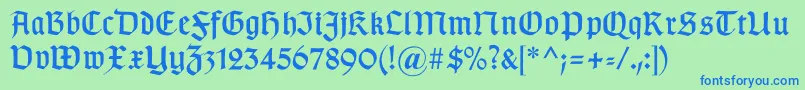 Gotischb Font – Blue Fonts on Green Background