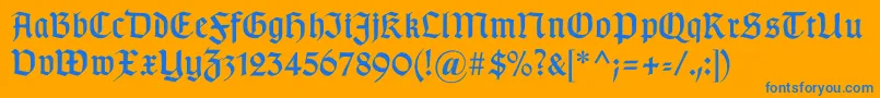 Gotischb Font – Blue Fonts on Orange Background