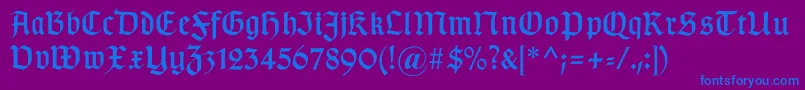 Gotischb Font – Blue Fonts on Purple Background