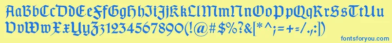 Gotischb Font – Blue Fonts on Yellow Background
