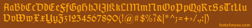 Gotischb Font – Orange Fonts on Brown Background