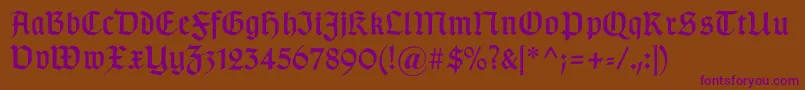 Gotischb Font – Purple Fonts on Brown Background