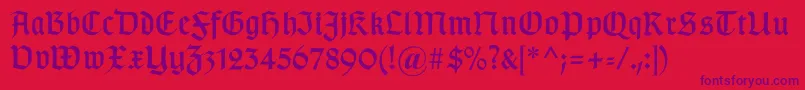 Gotischb Font – Purple Fonts on Red Background