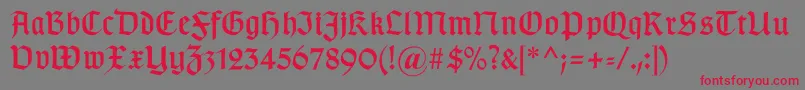 Gotischb Font – Red Fonts on Gray Background