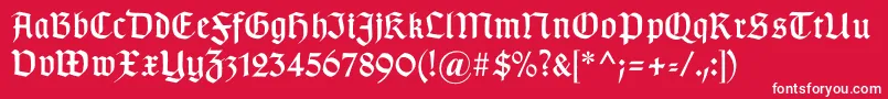 フォントGotischb – 赤い背景に白い文字