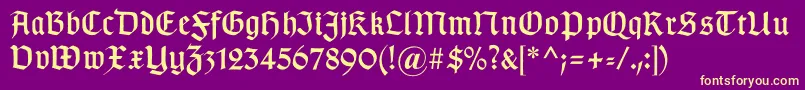 Gotischb Font – Yellow Fonts on Purple Background