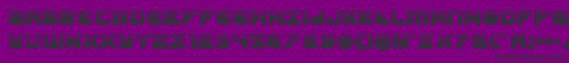 Zoomrunnerhalf-Schriftart – Schwarze Schriften auf violettem Hintergrund