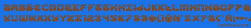 Zoomrunnerhalf Font – Brown Fonts on Blue Background