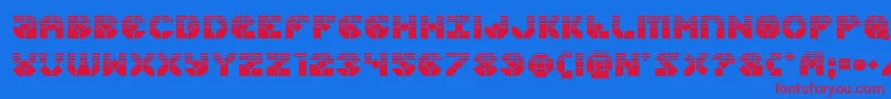 Zoomrunnerhalf Font – Red Fonts on Blue Background