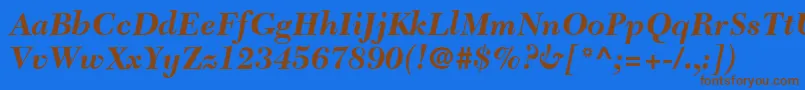 TycoonBlackSsiBoldItalic Font – Brown Fonts on Blue Background