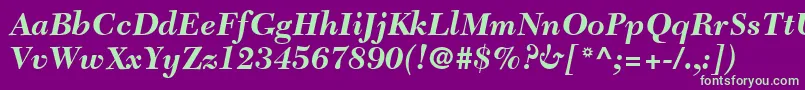 TycoonBlackSsiBoldItalic Font – Green Fonts on Purple Background