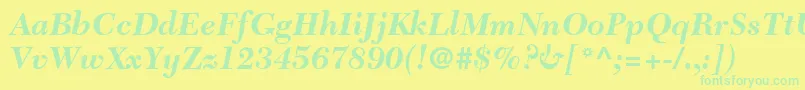 TycoonBlackSsiBoldItalic Font – Green Fonts on Yellow Background