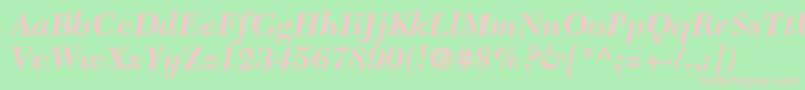 TycoonBlackSsiBoldItalic Font – Pink Fonts on Green Background