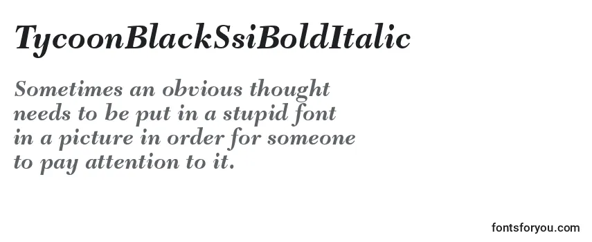 TycoonBlackSsiBoldItalic Font