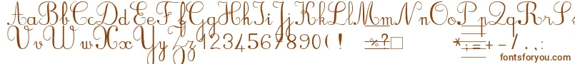 Bvronno2-Schriftart – Braune Schriften auf weißem Hintergrund