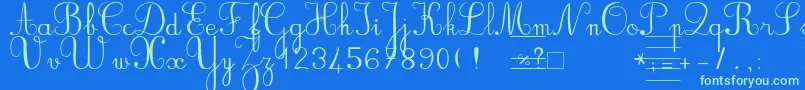 Bvronno2 Font – Green Fonts on Blue Background