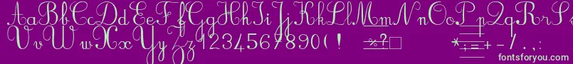 Bvronno2 Font – Green Fonts on Purple Background