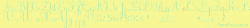 フォントBvronno2 – 黄色い背景に緑の文字