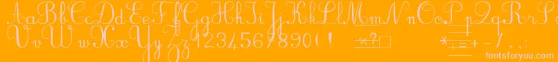 Bvronno2-Schriftart – Rosa Schriften auf orangefarbenem Hintergrund