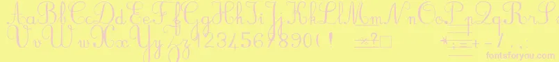 Bvronno2-Schriftart – Rosa Schriften auf gelbem Hintergrund