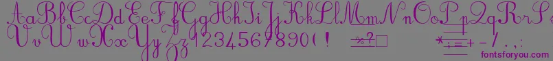 フォントBvronno2 – 紫色のフォント、灰色の背景