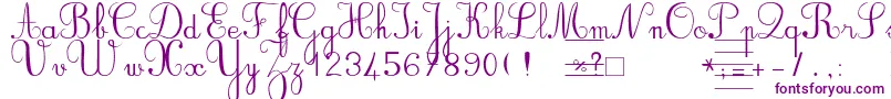 Bvronno2-Schriftart – Violette Schriften auf weißem Hintergrund