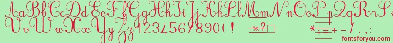 Bvronno2 Font – Red Fonts on Green Background