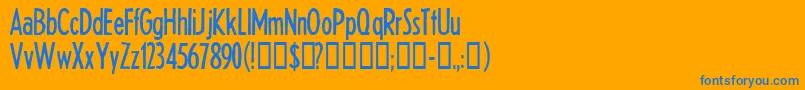 フォントHeadth – オレンジの背景に青い文字