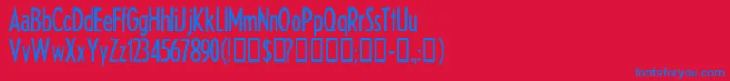 フォントHeadth – 赤い背景に青い文字