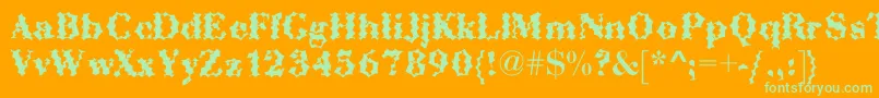 AbctechBodoniCactus Font – Green Fonts on Orange Background