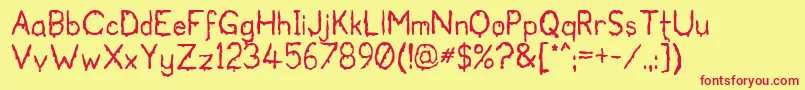 フォントBloodgutter99 – 赤い文字の黄色い背景