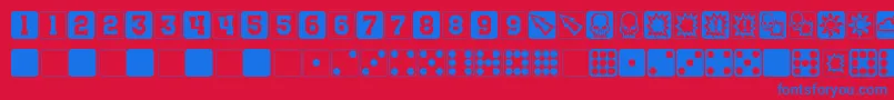 NuffleDice Font – Blue Fonts on Red Background