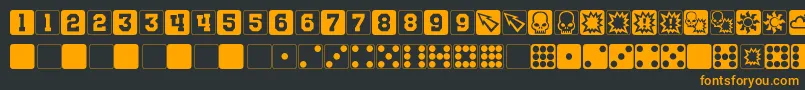 Czcionka NuffleDice – pomarańczowe czcionki na czarnym tle