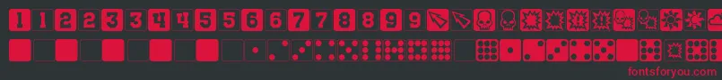 NuffleDice Font – Red Fonts on Black Background